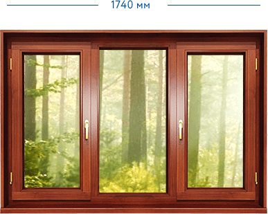 Трехстворчатое деревянное окно